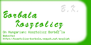 borbala kosztolicz business card